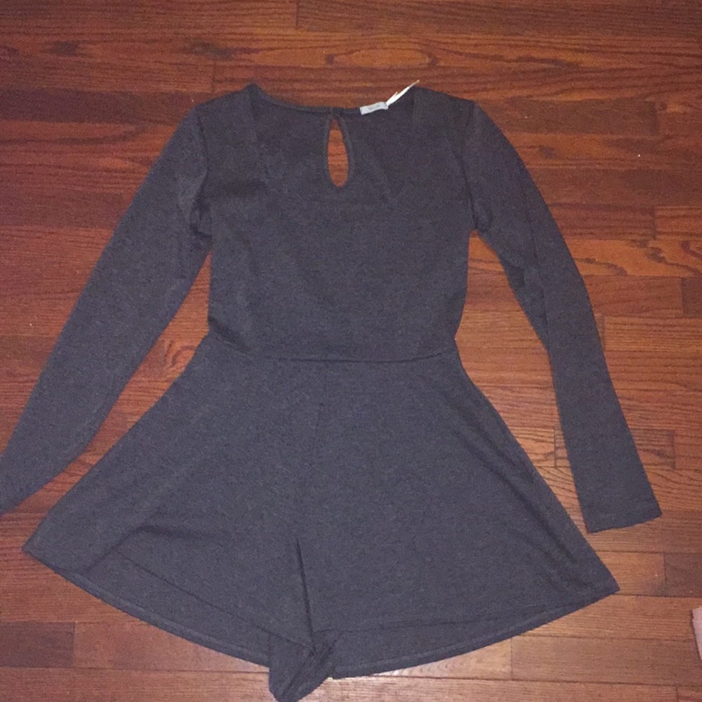 Grey long sleeve romper